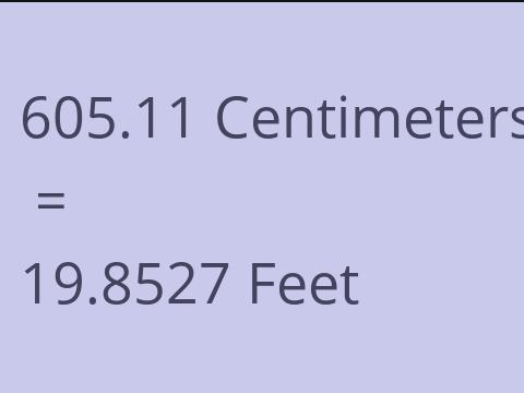 605.11 CM TO FEET