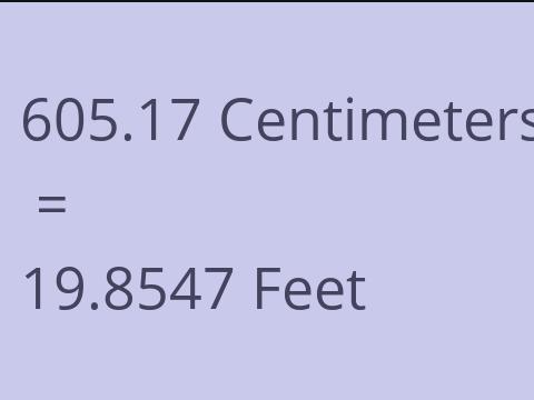 605.17 CM TO FEET