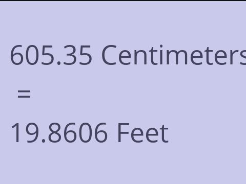 605.35 CM TO FEET