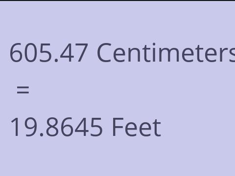 605.47 CM TO FEET