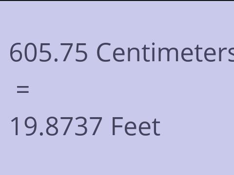 605.75 CM TO FEET