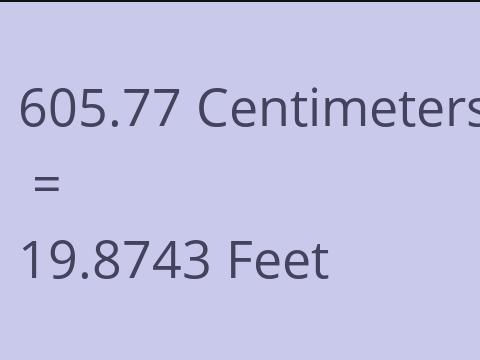 605.77 CM TO FEET