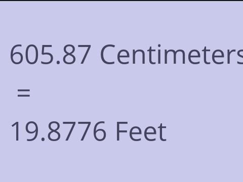 605.87 CM TO FEET