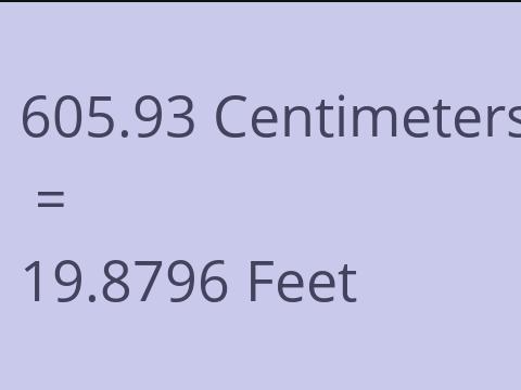 605.93 CM TO FEET