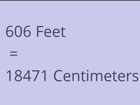 606 FEET TO CM