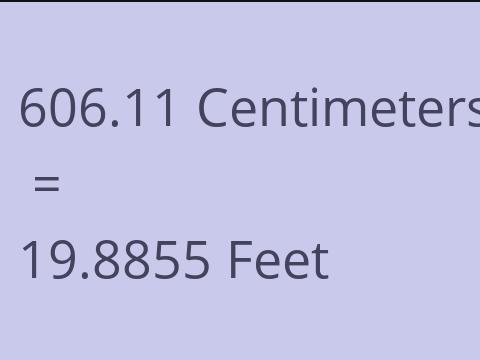 606.11 CM TO FEET