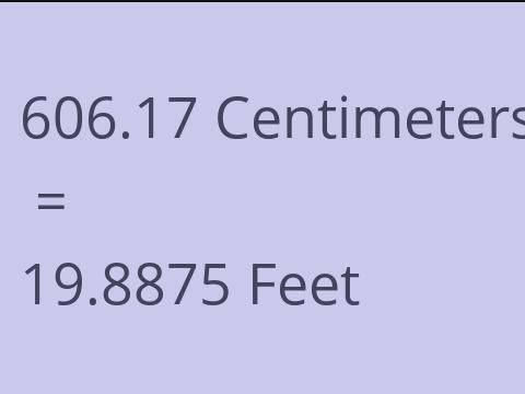 606.17 CM TO FEET