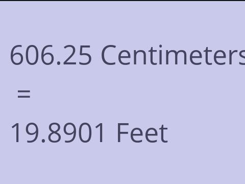 606.25 CM TO FEET