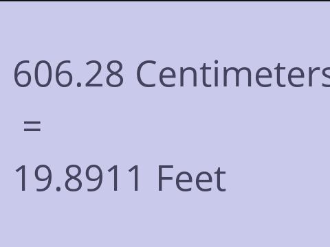 606.28 CM TO FEET