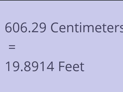 606.29 CM TO FEET