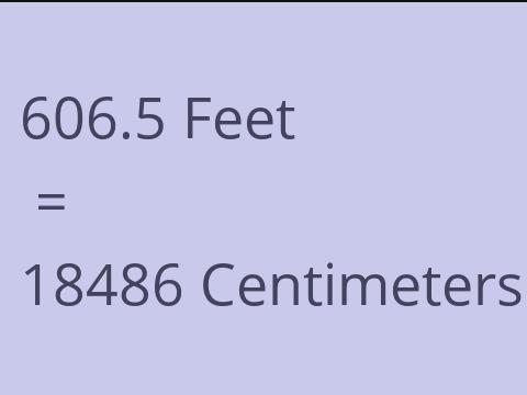 606.5 FEET TO CM