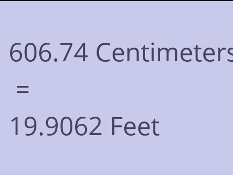 606.74 CM TO FEET