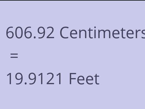 606.92 CM TO FEET