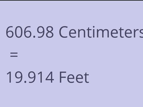 606.98 CM TO FEET