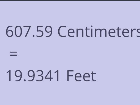 607.59 CM TO FEET