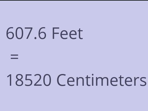 607.6 FEET TO CM