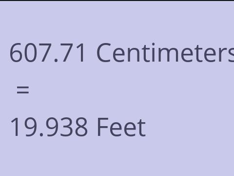 607.71 CM TO FEET