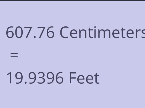 607.76 CM TO FEET