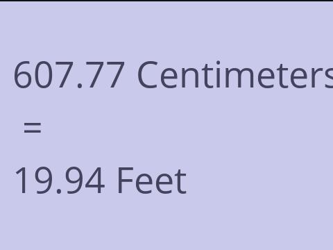 607.77 CM TO FEET