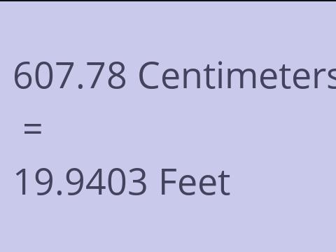 607.78 CM TO FEET