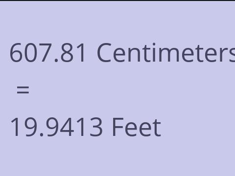 607.81 CM TO FEET