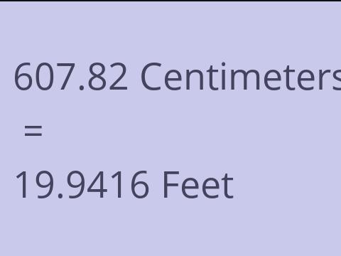 607.82 CM TO FEET