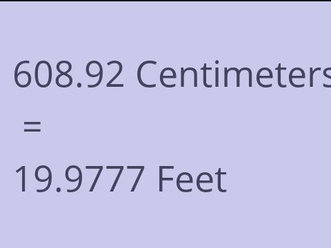 608.92 CM TO FEET