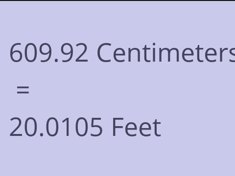 609.92 CM TO FEET