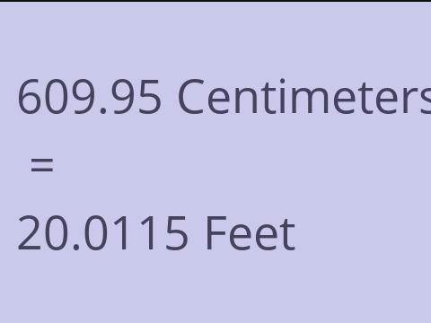 609.95 CM TO FEET