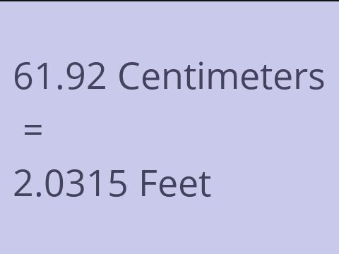 61.92 CM TO FEET