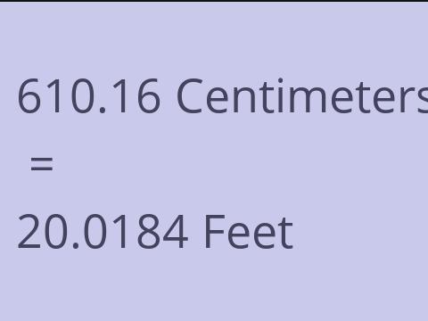 610.16 CM TO FEET