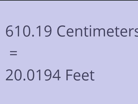 610.19 CM TO FEET