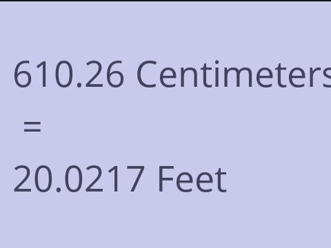 610.26 CM TO FEET