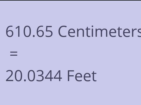 610.65 CM TO FEET