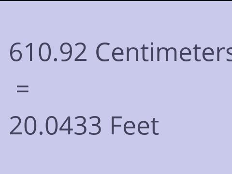 610.92 CM TO FEET