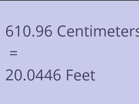 610.96 CM TO FEET