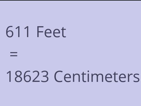 611 FEET TO CM