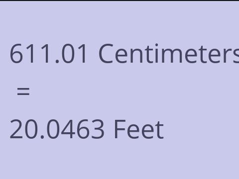 611.01 CM TO FEET