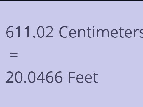 611.02 CM TO FEET