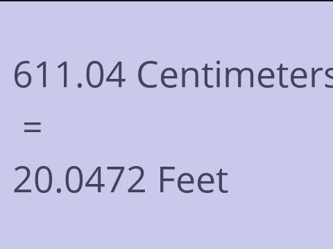 611.04 CM TO FEET