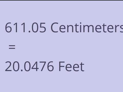 611.05 CM TO FEET