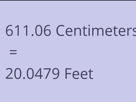 611.06 CM TO FEET