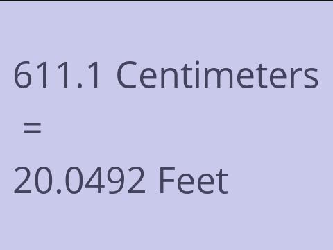 611.1 CM TO FEET