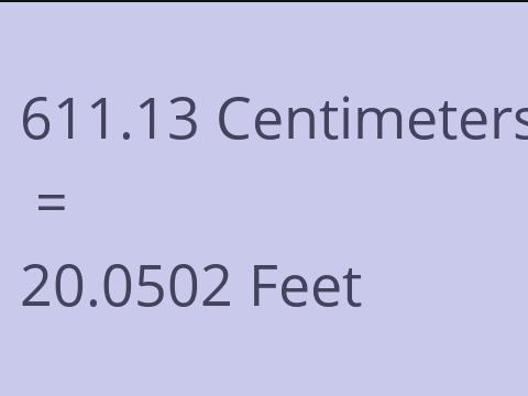 611.13 CM TO FEET