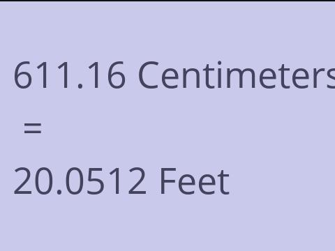 611.16 CM TO FEET