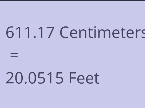 611.17 CM TO FEET