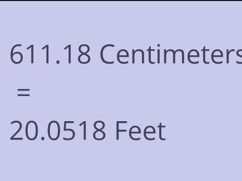 611.18 CM TO FEET