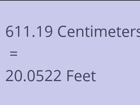 611.19 CM TO FEET