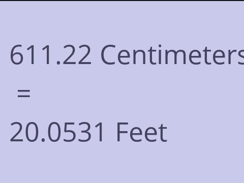 611.22 CM TO FEET