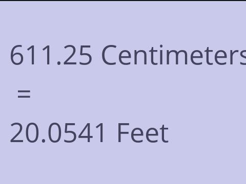 611.25 CM TO FEET